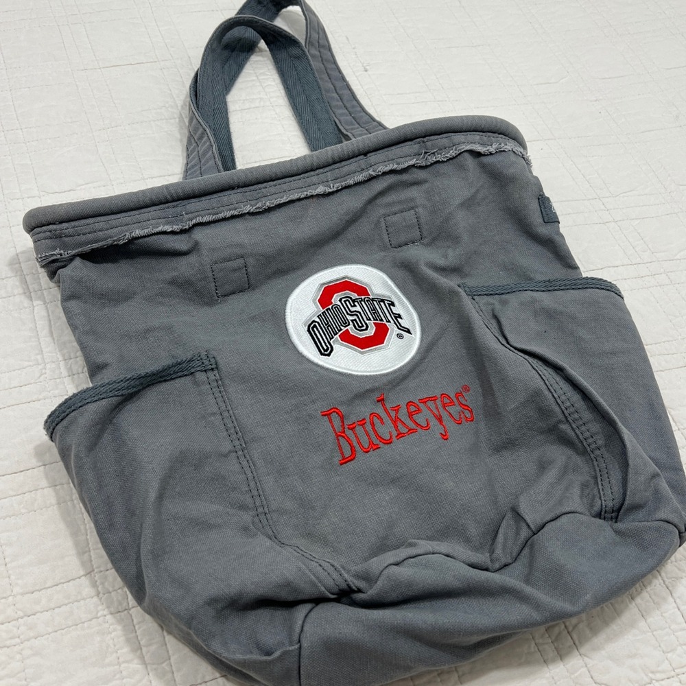 Thirty-One Ohio State Buckeyes Retro Metro Gray Canvas Tote Bag NCAA OSU